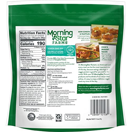 Morningstar Farms Meatless Chik'n Nuggets, Vegan Plant Based Protein, Frozen Meal, Original, 10.5Oz Bag (1 Bag) #TOP6