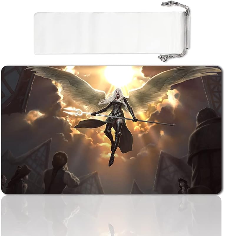 Board Game MTG Playmat Games Size 60X35 cm CCG Compatible for MTG CCG RPG Trading Card Game (Avacyn, Angel of Hope)