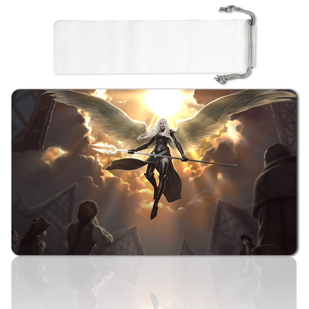 LIUYANZE Board Game MTG Playmat Games Size 60X35 cm CCG Compatible for MTG CCG RPG Trading Card Game (Avacyn, Angel of Hope)