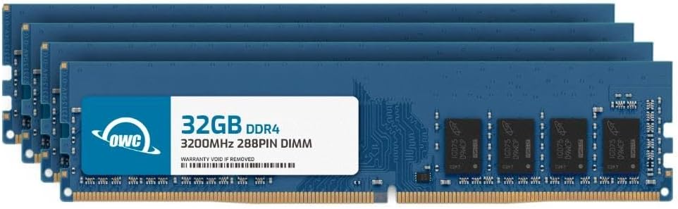 OWC 128GB (4x32GB) DDR4 3200MHz PC4-25600 CL22 2RX8 Non-ECC UDIMM 1.2V 288-pin Desktop Memory RAM Upgrade for PC