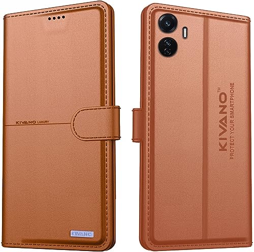 Image of KIVANO Compatible with Vivo T1 44W / Vivo T1 4G Flip Cover | Leather Finish | Inside Pockets & Inbuilt Stand | Shockproof Wallet Style Magnetic Closure Back Cover Case