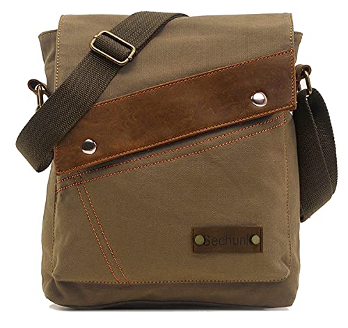 Sechunk Canvas Shoulder Bags Crossbody Bags Messenger Bags Purse Daypack for Men Women