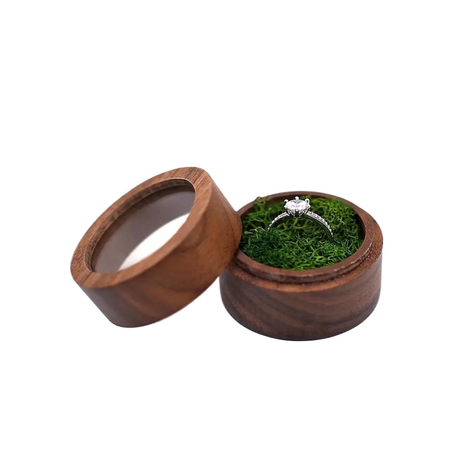 LCKKJHG Wedding Ring Box Round Proposal Case Jewelry Box Earrings Organizer Engagement Ceremony Ring Storage Bearer Presentation(Color 14)