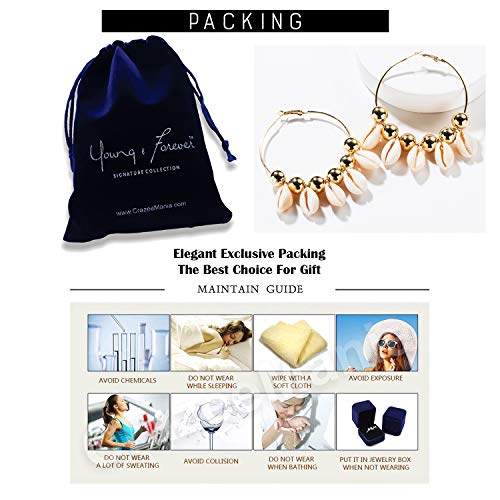 Image of Young & Forever Gift Women's Hoops Bohemian Gold Plated Alloy Nature Tassel Hoop Earrings Golden Bead Circle Earrings With For Women