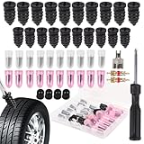 shungran 28Pcs Car Tyre Puncture Repair Kit,Fast Self-Service Tyre Repair Scrwes,Tire Plug Repair Kit with Screwdriver for Auto Car Motorcycle Bike