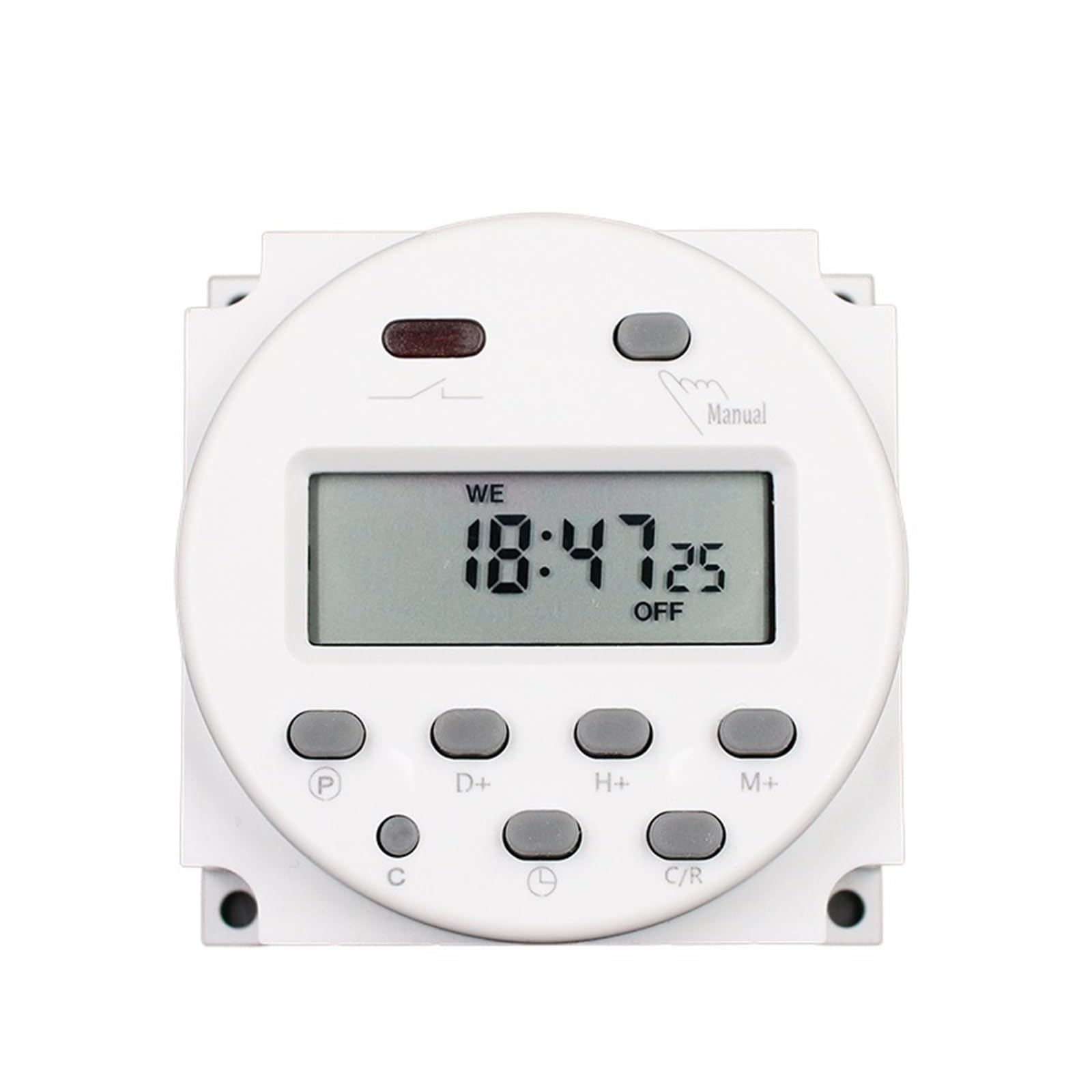 CN101A Interruptor temporizador AC/DC 12V 24V 110V 120V 220V 230V 240V Digital LCD Power Week Mini programable Time Switch Relé 8A a 16A (Color: DC12V)
