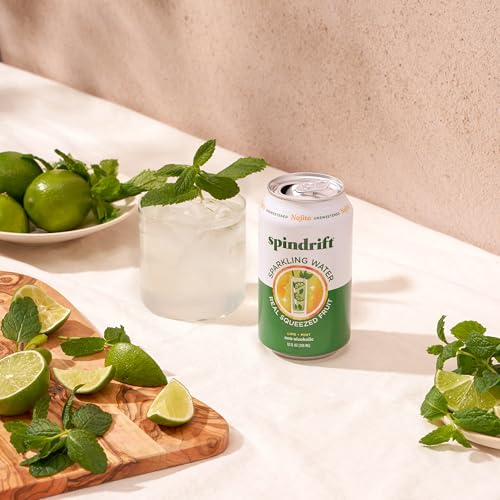 Spindrift Sparkling Water, Nojito Flavored, Made with Real Squeezed Fruit, 12 Fl Oz Cans, Pack of 24 (Only 4 Calories per Can) image 7