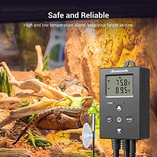 Dewenwils Digital Temperature Controller Thermostat Outlet With Heating & Cooling Mode For Chest Freezer, Home Brewing, Green House, Incubation, Reptiles, 14-140°F, 120V/10A/1200W #TOP3