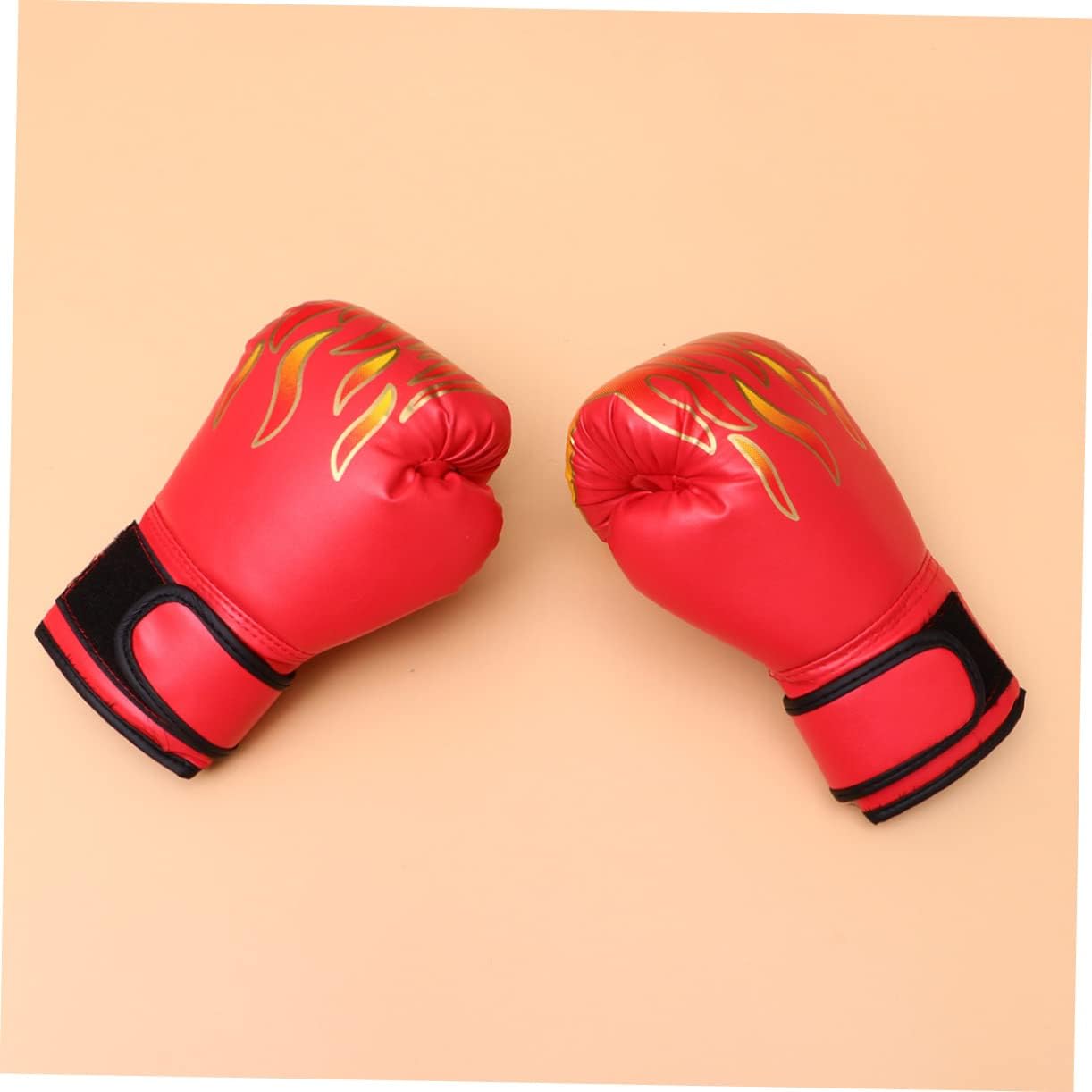 BESPORTBLE Boy Girl's Boxing Gloves with Flame Pattern Pu Training Mitts for Taekwondo Kickboxing Sparring Breathable Design Random Colors Youth