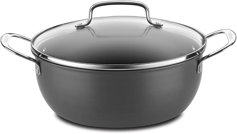 650-26CP Chef's Classic 5-Quart Chili Pot with Cover Nonstick-Hard-Anodized, Black