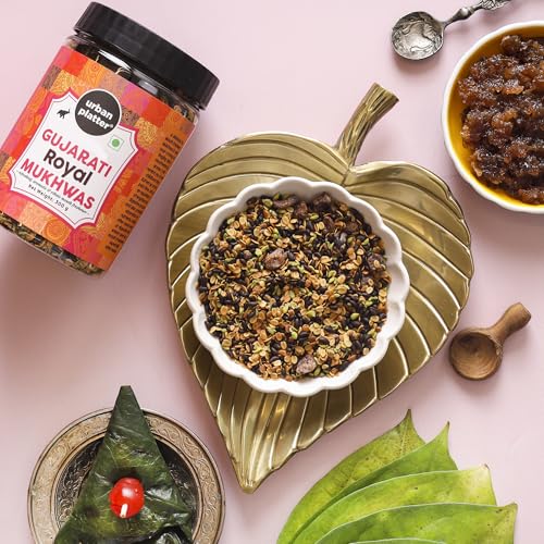 Urban Platter Gujarati Royal Mukhwas | 10.58 Oz (300g) | Traditional Indian Mouth Freshener | Sweet & Refreshing Fennel Mix | Digestive After-Meal Refresher | All-Natural, Vegan, Aromatic