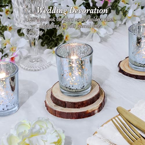 Upbud Votive Candle Holders Set Of 24, Speckled Mercury Silver Candle Holders For Wedding Centerpiece Table Decorations, Tealight Candle Holder For Party Bridal Shower Decor thumb #6