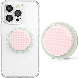 LEPGUYO Supporto Magnetico per Kindle Paperwhite, Design a Quadri Rosa & Maniglia Pieghevole MagSafe, Compatibile con Smartphone, Kindle & Tablet, Accessorio Telefono Premium