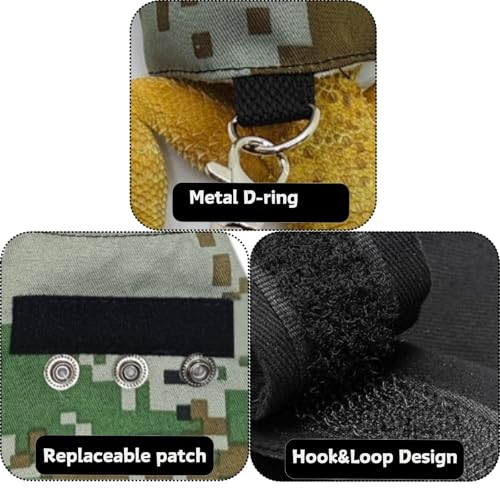 Image of Bearded Dragon Harness Leash Set with Patch Adjustable Lizard Traction Rope Escape Proof Outdoor Walking Reptile Camouflage Costume Accessories for Bearded Dragon Lizard Small Pets (Brown)