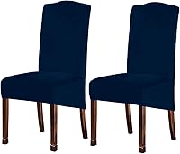 Vista 30 de Fundas de terciopelo para sillas de comedor XL de felpa, fundas elásticas para sillas altas, fundas protectoras de elastano con banda elástica