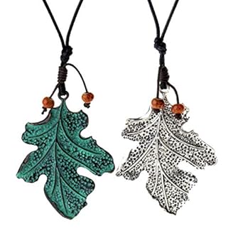 ELECTROPRIME Elegant Leaf Style Sweater Chain Black Necklace for Women Girl Jewelry 2 Pcs