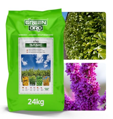 GREEN ORO ORO BASIC 24KG – Engrais à libération prolongée pour le laurier-cerise, les plantes de haie et les plantes aimant les sols alcalins
