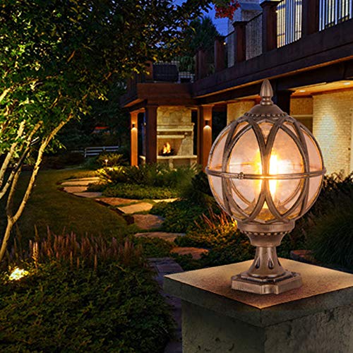 Lanterne pilier étanche de jardin ronde pour l'éclairage de balcon