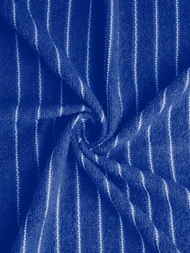Image of Welspun 2-in-1 100% Cotton 250 GSM Dobby Weave Plain Large Bath Towel|Quick Dry & Highly Absorbent Bath Towel - 75 x 150Cm - Dark Blue