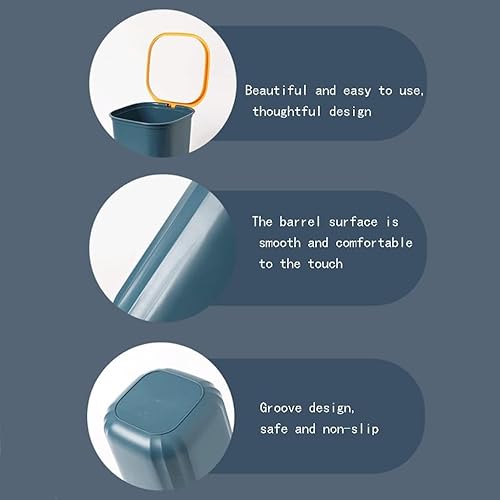 Miniatura 6 de NTIYOU Botes de basura de plástico, cestas de basura de plástico, cesta de almacenamiento de papel para residuos, cubos de baño, cestas de basura