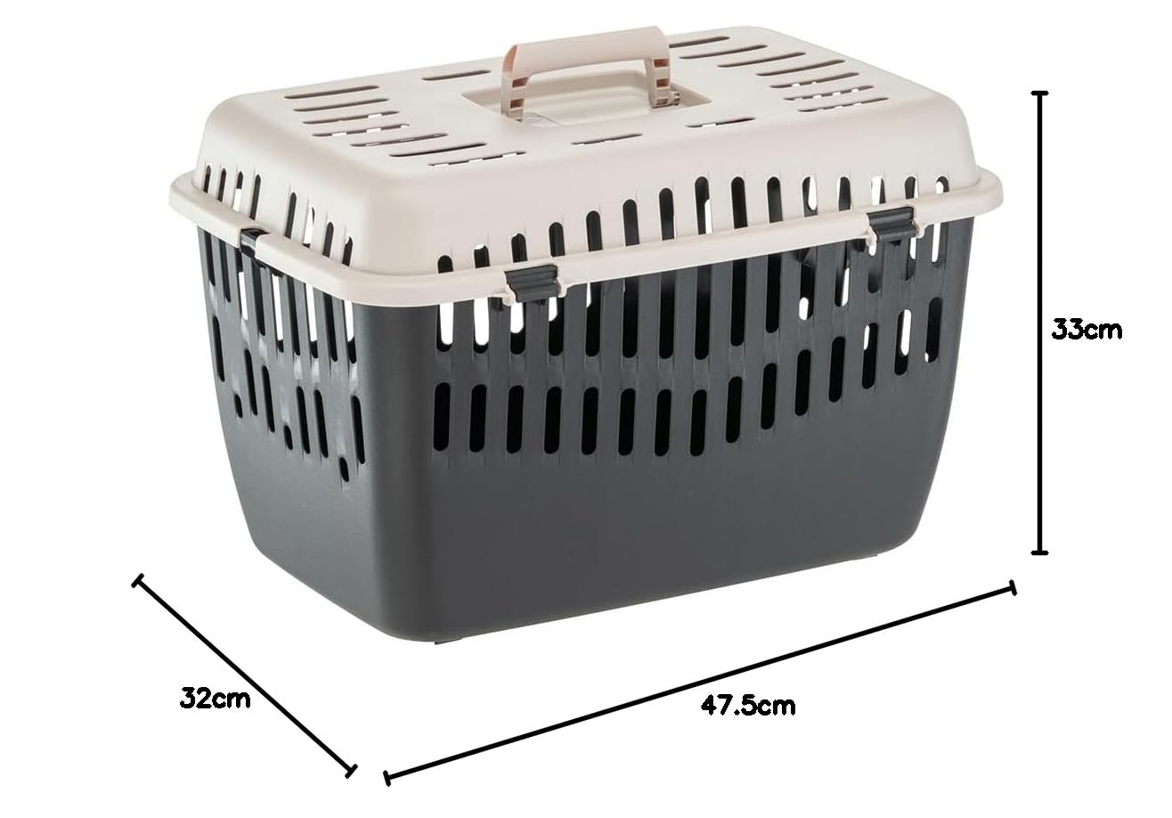 Ferplast Trasportino Gatto BINNY 2, Trasportino Cane, Cani Piccoli e Gatti max 8 Kg, Maniglia Pieghevole