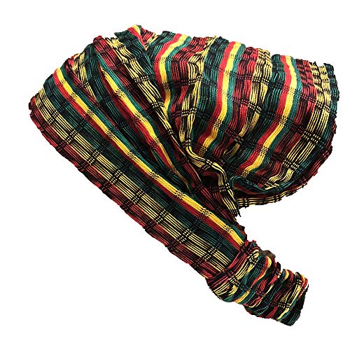 Extra Large 'Snug Fit' Headband Hair Scarf No Slip Cotton & Elastic Reggae Pinstripes