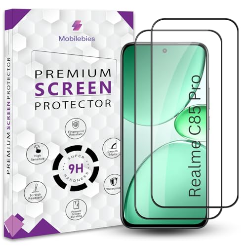 Image of Premium Tempered Glass Screen Protector Guard For Realme C85 Pro 5G (6.8 Inch, Pack of 2) | Edge to Edge Coverage With Easy to installation kit