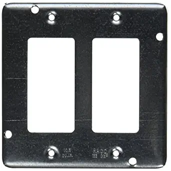 Raco 857 Square Cover, Exposed Work, 4-11/16", 2-GFCI or 2-Decorator Devices