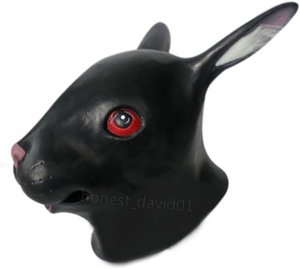 Black Multi-Funny Animal Zoo Rabbit Head Mask Cosplay Halloween Costume Theater Prop