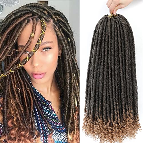 6 mechones de ganchillo sintéticos de ganchillo con extremos rizados rectos de 16 pulgadas, extensiones de pelo corto de diosa de ganchillo (1B-27#)