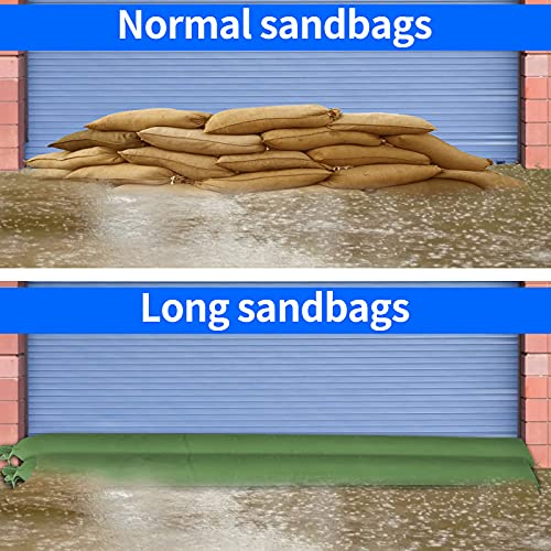 PHILSKY Sandbags for Flooding 3Pcs 51"x 8" Thickened Long Canvas Flood Water Barrier Sandbags with Ties for Doors and Windows Waterproof Treatment in Rainy Season - Image 4