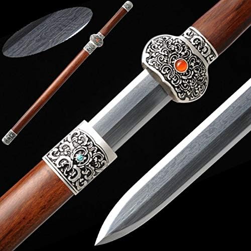 Hand Forged Pattern Steel Gentleman Sword Alloy Silver-Plated Fittings #4986