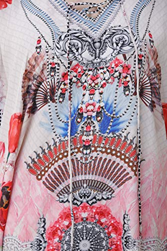 Image of RAVI RAJORIA Georgette Digital Printed Beach Wear Kaftan Blue Free Size R800 | Multi Color 2