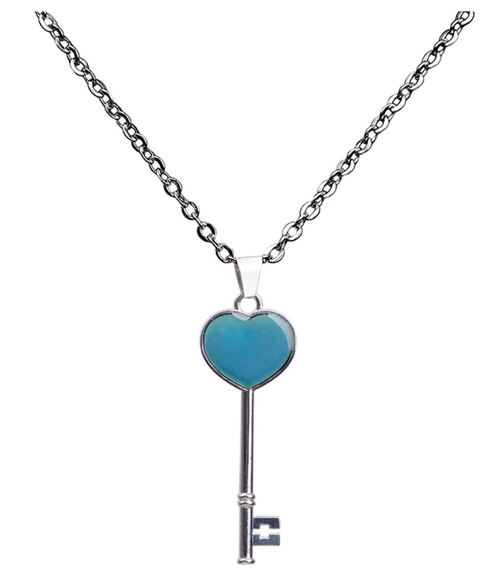 AcchenMood Necklace Key Change Color Emotion Feeling Pendant Necklace with Gift Box (Key no Word)