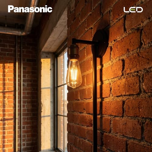 Image of Panasonic Filahazel 8W ST64 LED Filament Bulb | Vintage Tinted Glass Decorative Bulb | Warm White 2700K | E27 Base | In-Built Surge Protection | For Home & Office Decoration