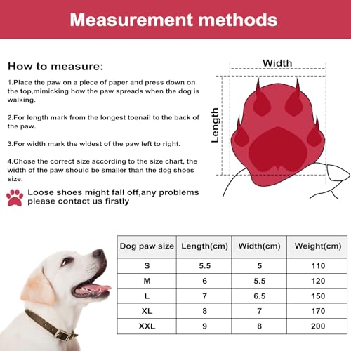 Muecleao Dog Boots, Set of 4 Dog Shoes for Injured Paws Waterproof Dog Shoes with Reflective Straps and Anti-Slip Sole - Image 2