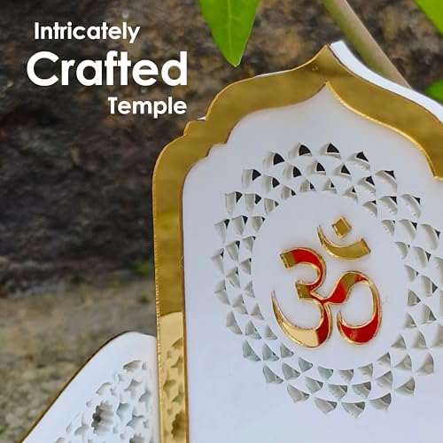 Image of SOLOBOLO Ganesh Idol for Car Dashboard with Small Temple for Car Dashboard,Ganesh Idol for Office Desk,Ganesha Idol for Gift for Housewarming, Diwali, Rakhi (Singhasan Only)