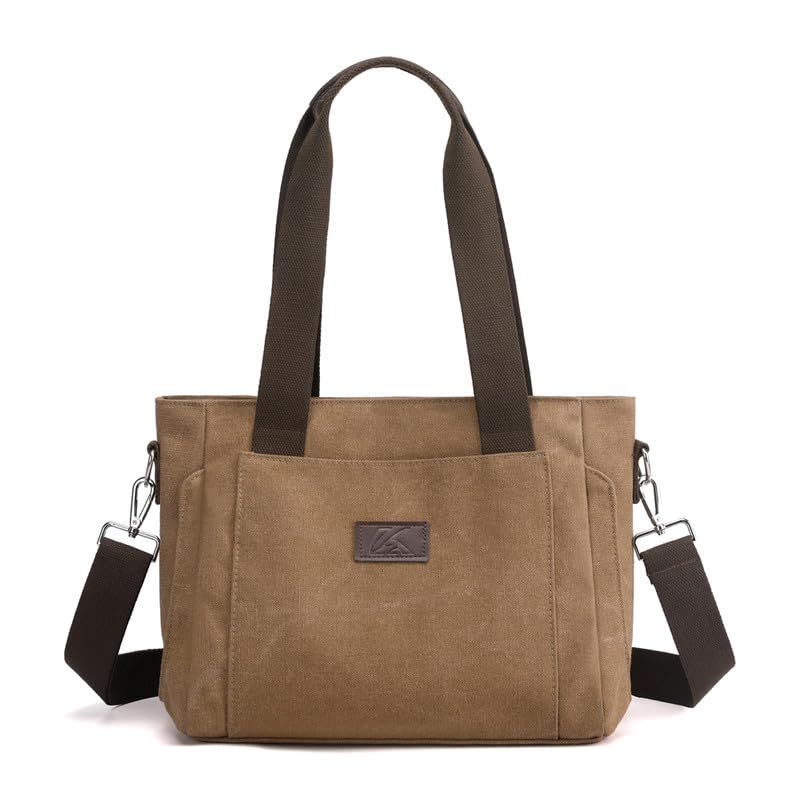 Grand sac fourre-tout en toile pour ordinateur portable et navette quotidienne des femmes