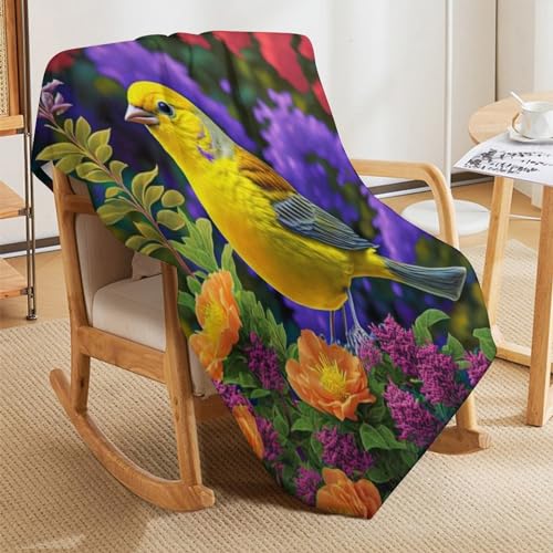 Plaid couverture en flannel moelleuse oiseau jeté de canapé doux - 8
