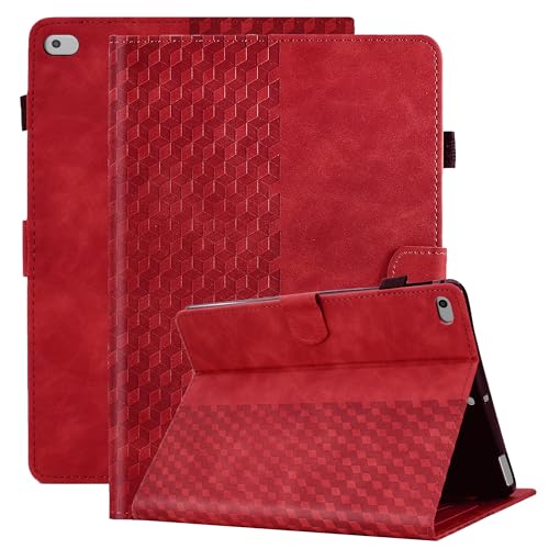 Vkooer Case for iPad 6th/5th Generation 9.7 inch - iPad 2018/2017, ipad Air 2/Air 1 Leather Folio Cover Smart Shell with Auto Sleep/Wake Multi Angle Viewing Stand, Red