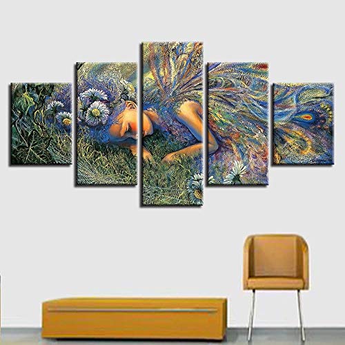 SMHCHA 5 Stück Leinwanddruck Wandkunst Bilder Elfenmädchen modern HD Wandkunst Gemälde Poster Wandkunst Für Hauptdekorationen,5-teilig 150x80cm Cover