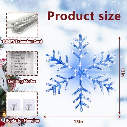 Guirlande flocon de neige 8 modes pour illuminer sans prise