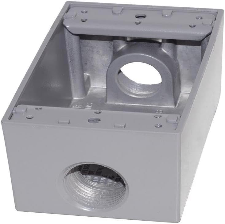 Sigma Electric, Gray 14252 3/4-Inch 3 Hole 1-Gang Box