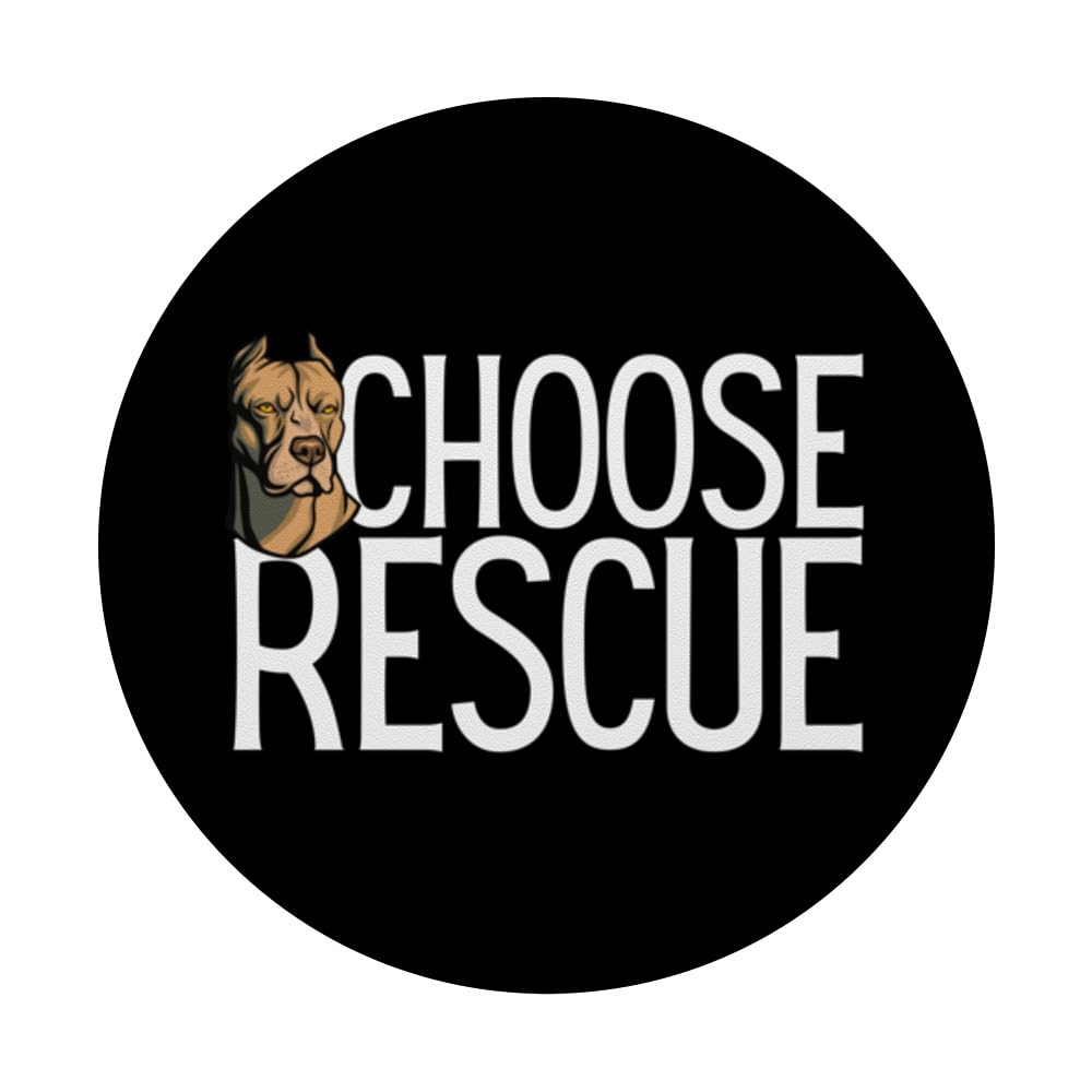 Choose Rescue is an animal enthusiast is a dedicated rescuer PopSockets Swappable PopGrip, Black - Image 3