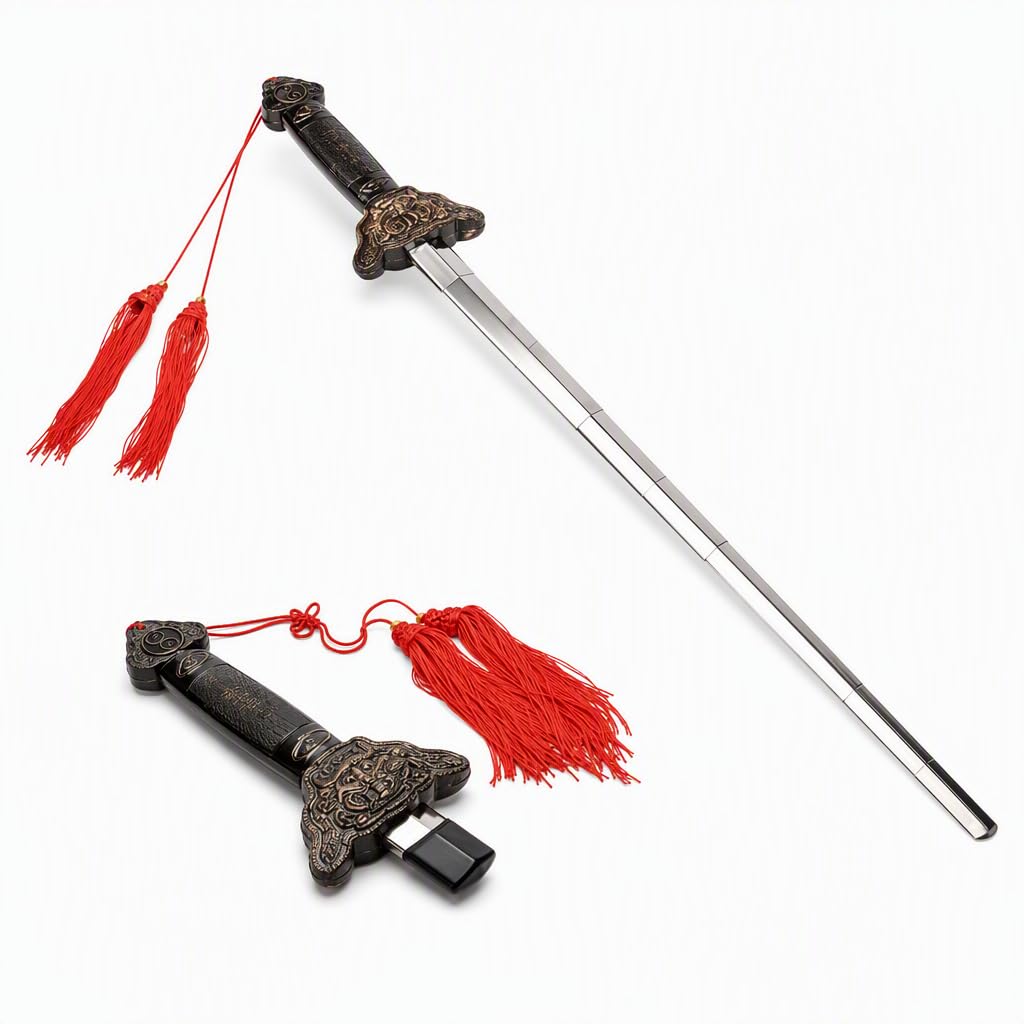 Retractable Katana Sword, Lightweight Plastic Prop for Cosplay and Performances,88 cm Extended Length, 25 cm Contracted Size, for Cosplay Events and Martial Arts Performances