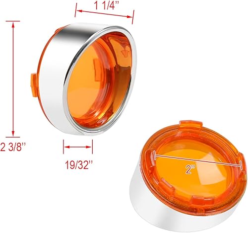 Miniatura 9 de PBYMT Cubierta de lente de señal de giro ahumada con visera negra de 2 pulgadas, biseles estilo visera bala compatible con Harley Touring Softail