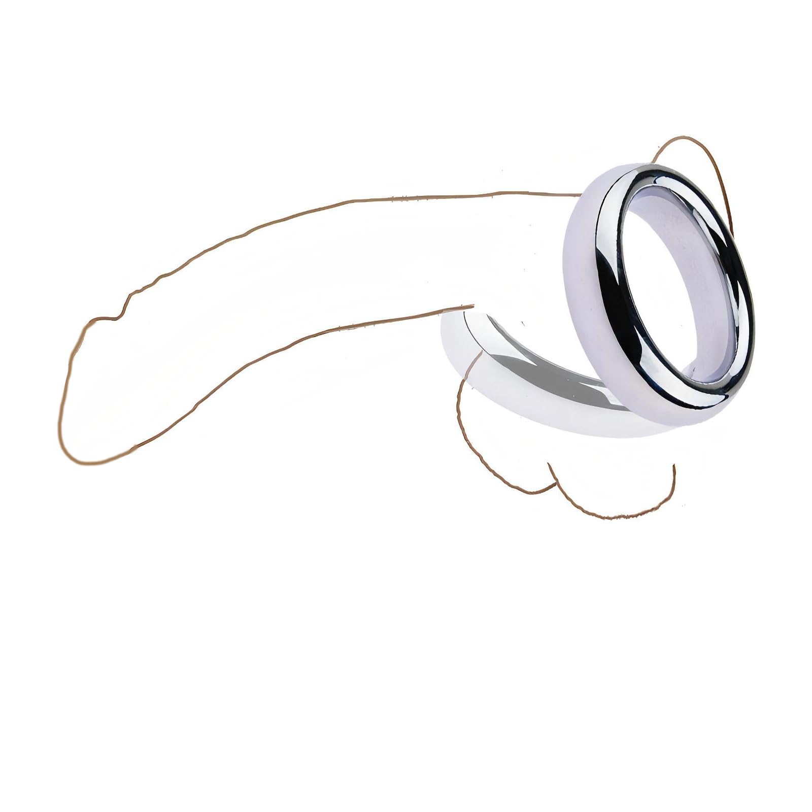 Anneau Penien - Anneau Homme en Métal en 5 Tailles Différentes Sex Toys Les Cockring ont Une Hauteur de 20mm et Une Épaisseur de 9,5mm Ball Stretcher pour l'Exercice de L'érection (47mm)