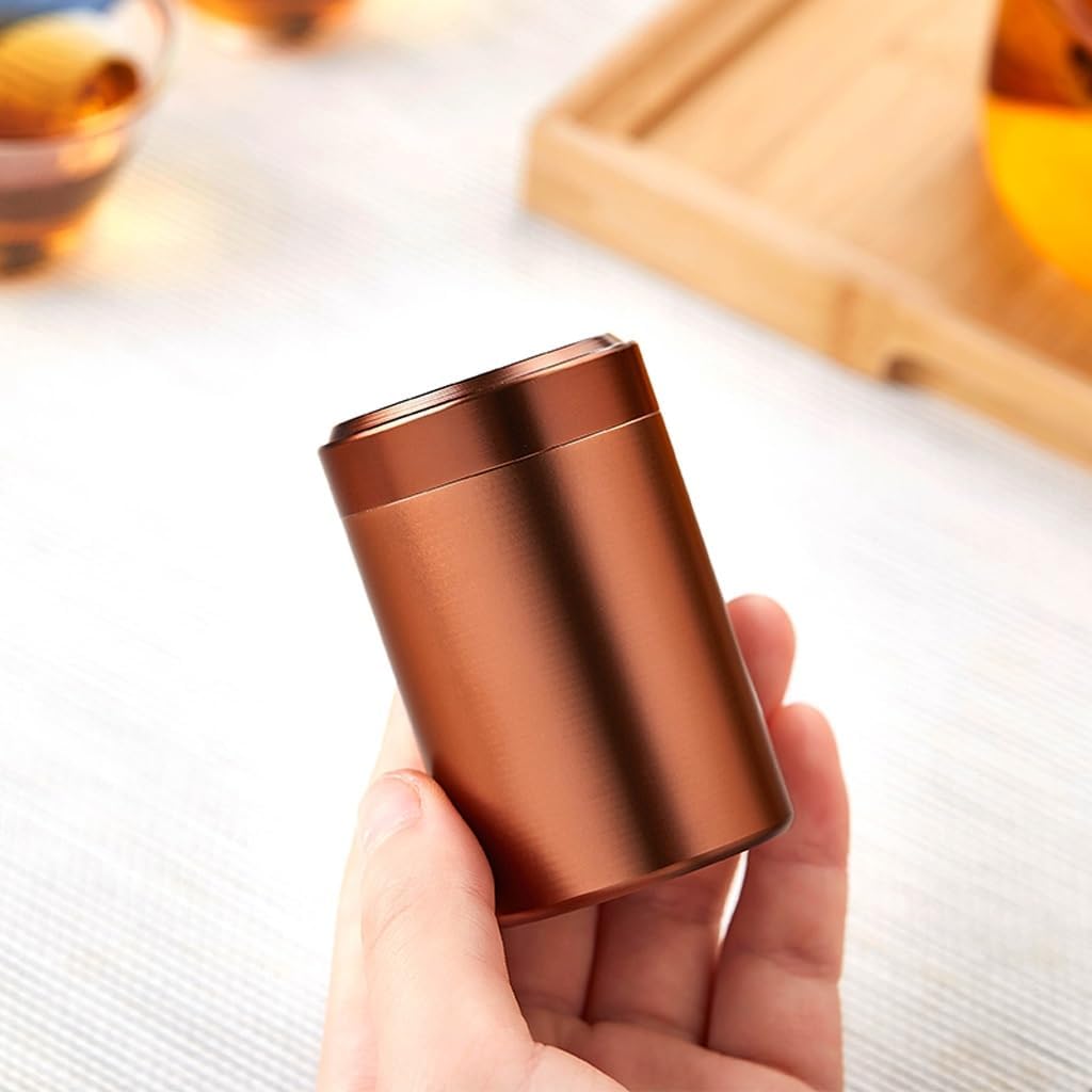 SONGCHAO Sugar Jar Portable Tea Jar, Titanium Box, Mini Travel Storage, Sealed Tea Canister