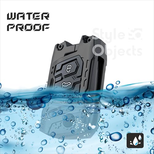 Image of STYLEOBJECT Waterproof Premium Luxury New Transformer Series Soft Silicon Car Key CoverShell with Keychain & Full Protection 3 Button Metal Smart Car Key Cover for Skoda (Kushaq, Slavia, kylaq)