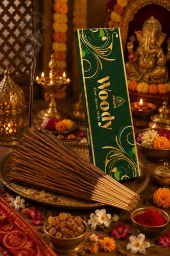 Image of Woody fluxo (Flora Agarbatti) Masala Incense Sticks Pack of 120 Sticks, 225 GMS.